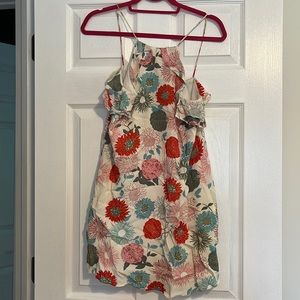 Never Worn White Floral Ruffle Dress Size Small